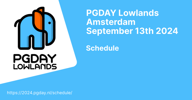 PGDay Lowlands 2025 Schedule
