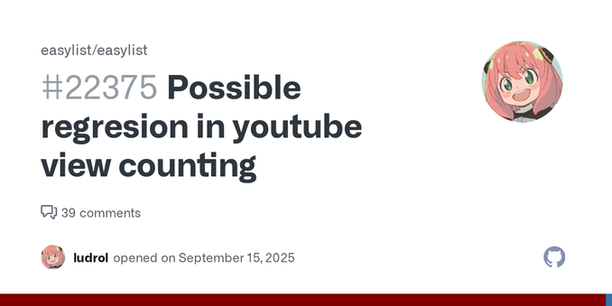 Explanation and data(not mine): https://www.youtube.com/watch?v=YX1eEe8erkQ commit made on 2025-09-11 3:44 UCT that has high likelihood of correlation with drop in views as it's one of default bloc...