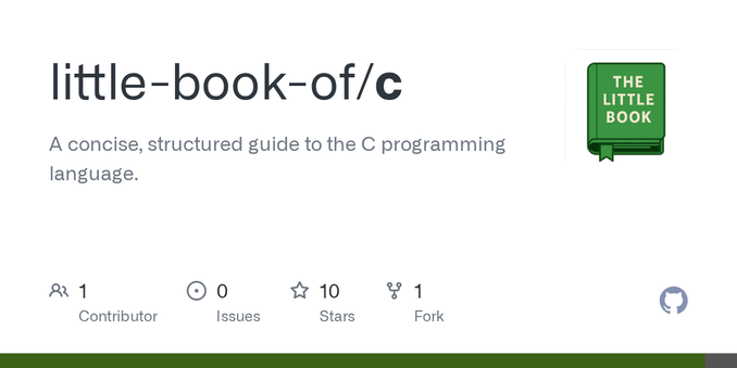 A concise, structured guide to the C programming language. - little-book-of/c