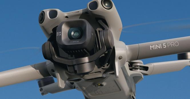 The DJI Mini 5 Pro’s 1-inch-type camera. The DJI Mini 5 Pro’s 1-inch-type camera.