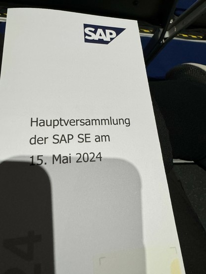 Bild des Eintrittvouchers zur SAP Hauptversammlung 15.05.2024