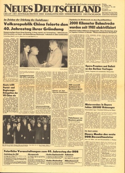 Titelseite der Zeitung 