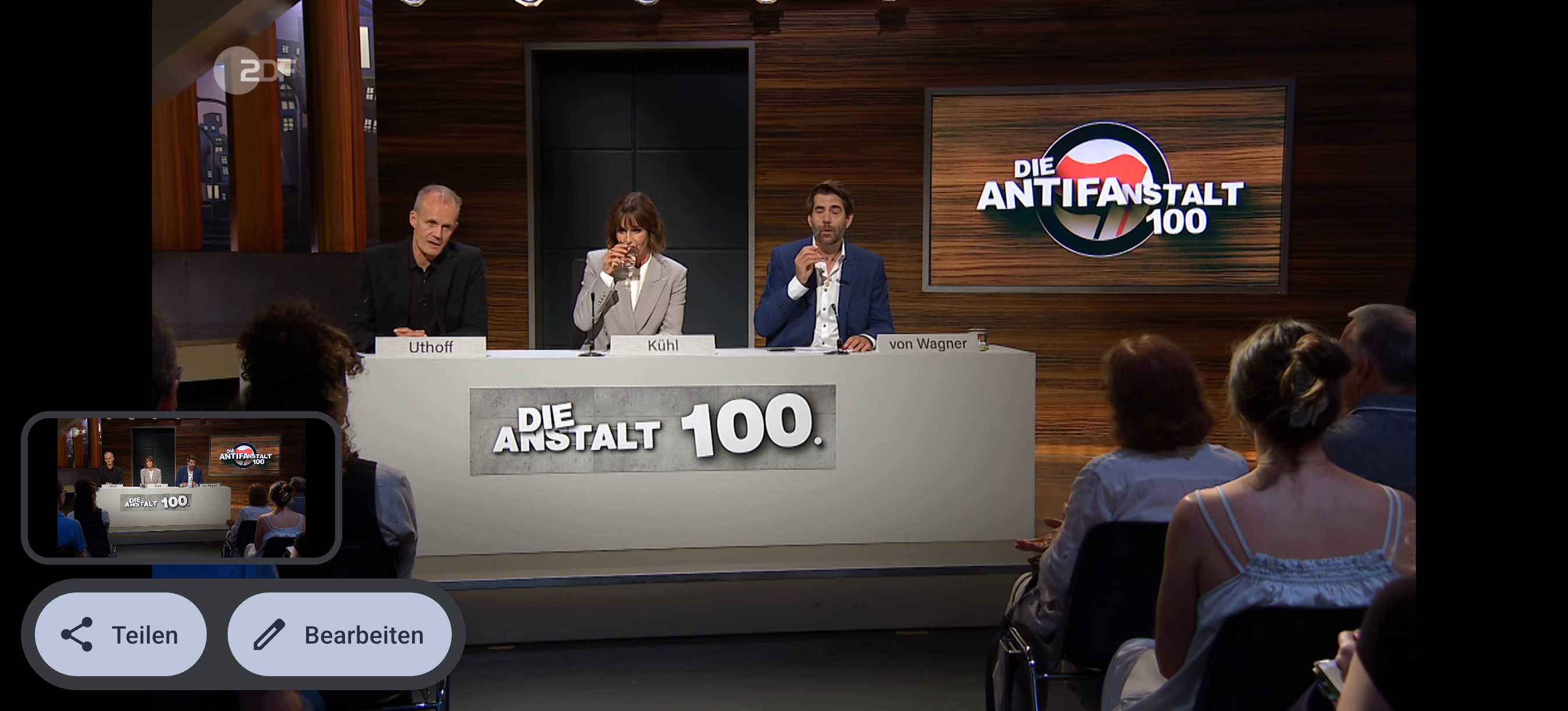 Screenshot der Sendung Die Anstalt, Folge 100